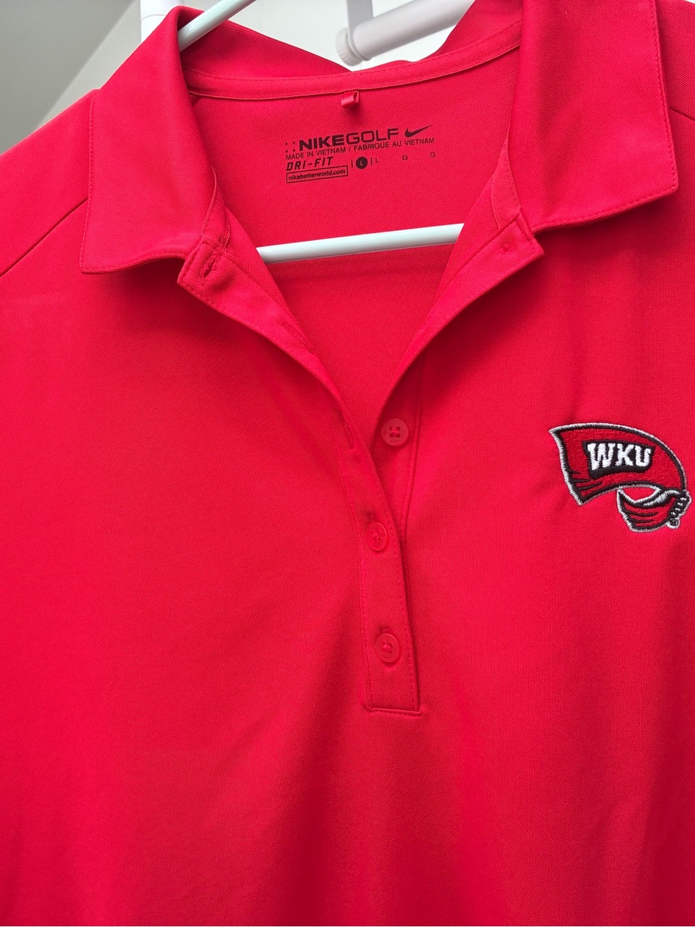 Nike Golf Women’s Red WKU Dri-FIT Polo